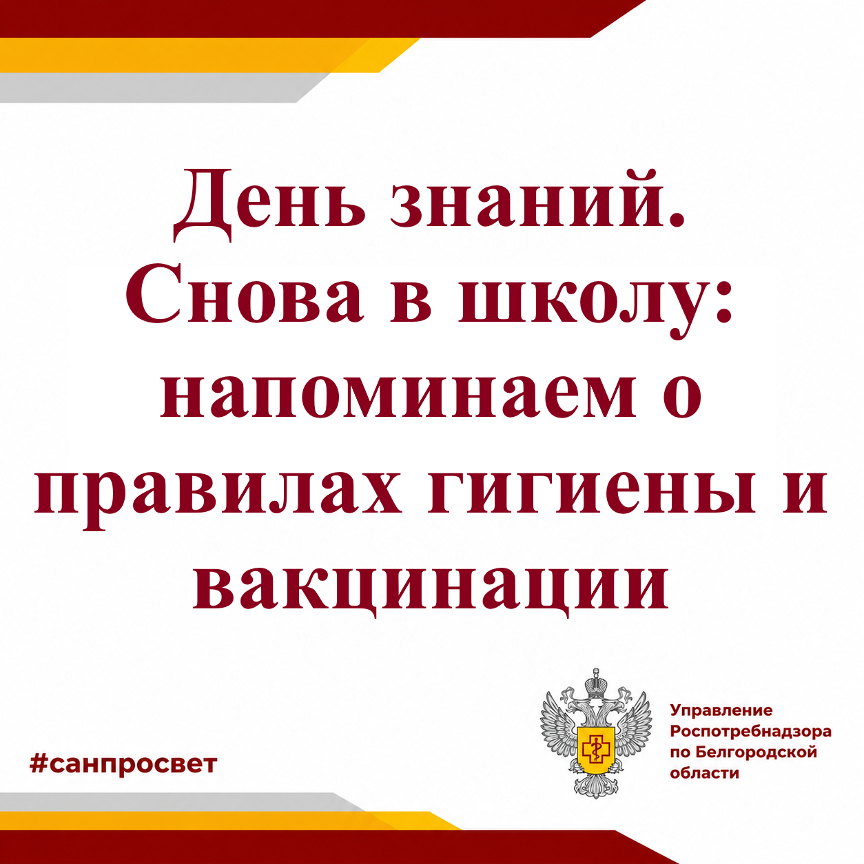 День знаний. Снова в школу: напоминаем о правилах гигиены и вакцинации.
